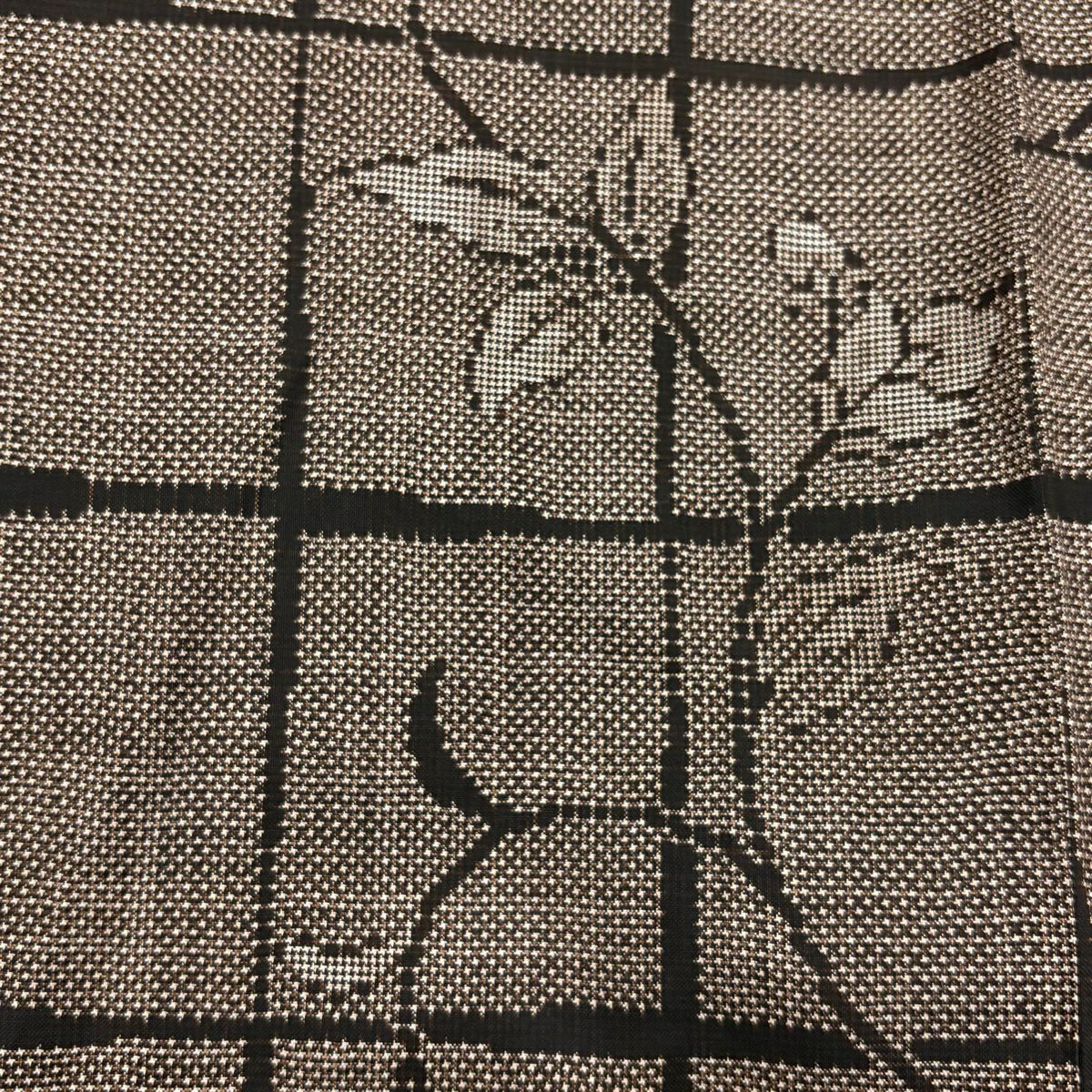 【美品】 大島織 身長162cm 袖長63cm S 雙層 純泥染 證書附帶 變化市松樹 花唐草紋 焦茶 純蠶絲 優品級
