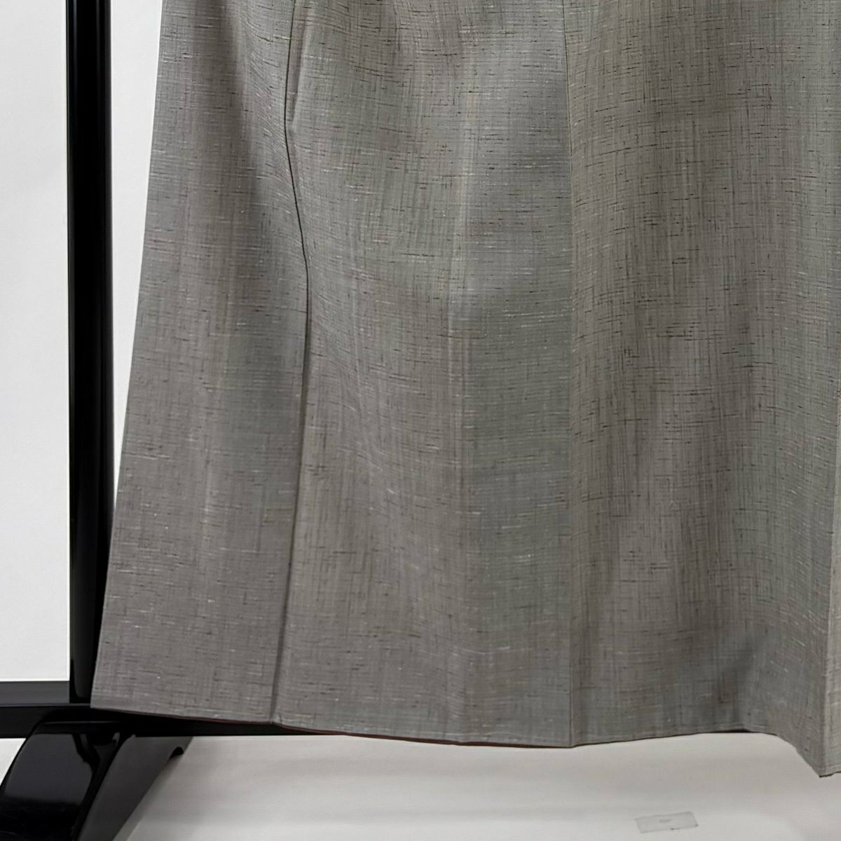 【美品】 紬織 身長161cm 袖長66cm M 雙層 橫條 灰 純蠶絲 秀品級