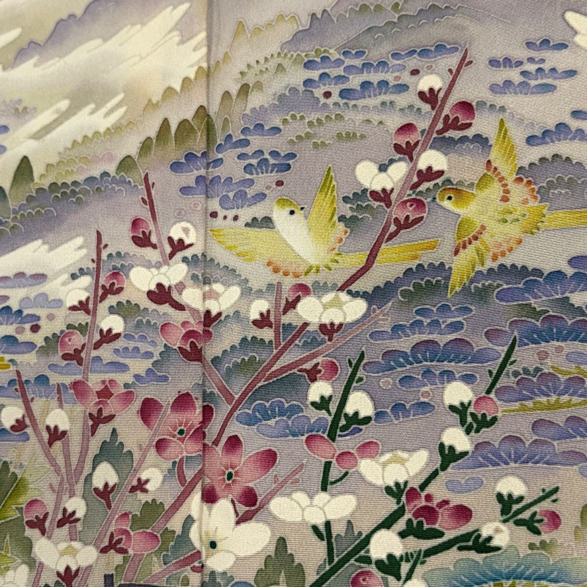 黑留袖禮服 身長156cm 袖長66.5cm M 雙層 落款有 風景 松樹竹子梅花 漸層 黑 純蠶絲 優品級