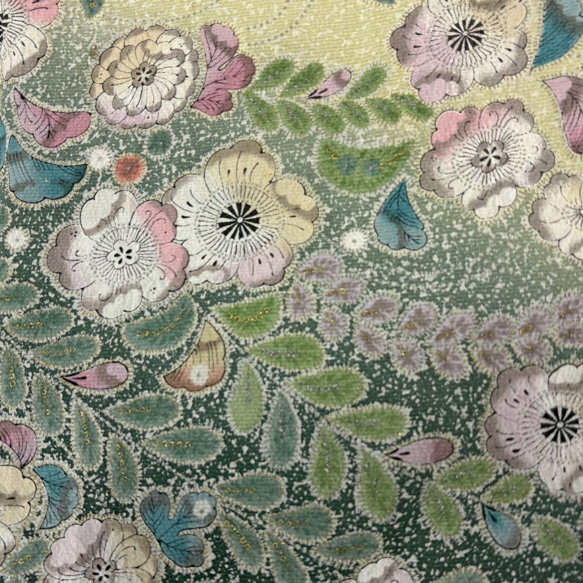 訪問服 身長152cm 袖長62.5cm S 雙層 辻花染 金銀彩 染分 灰紫 純蠶絲 秀品級 一つ紋