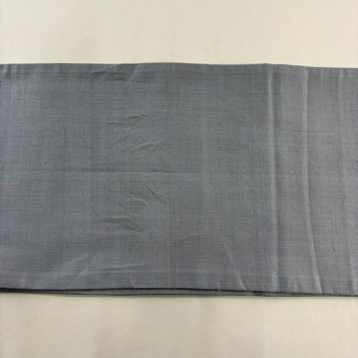 袋帶 秀品級 紬織織 草花紋紋 刺繡 青灰 素材 純蠶絲