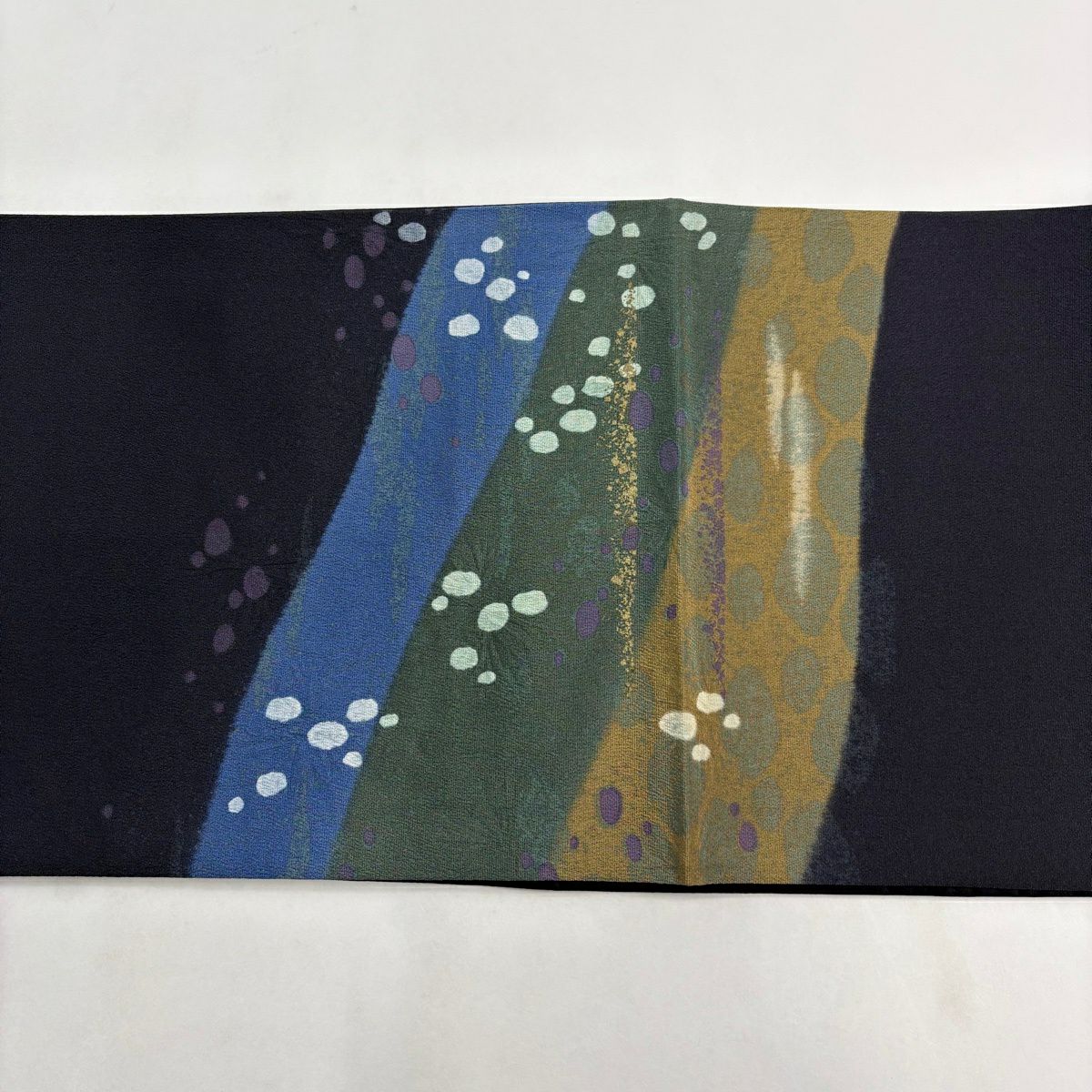 袋帶 秀品級 霞花 金銀彩 黑 お太鼓圖案 純蠶絲