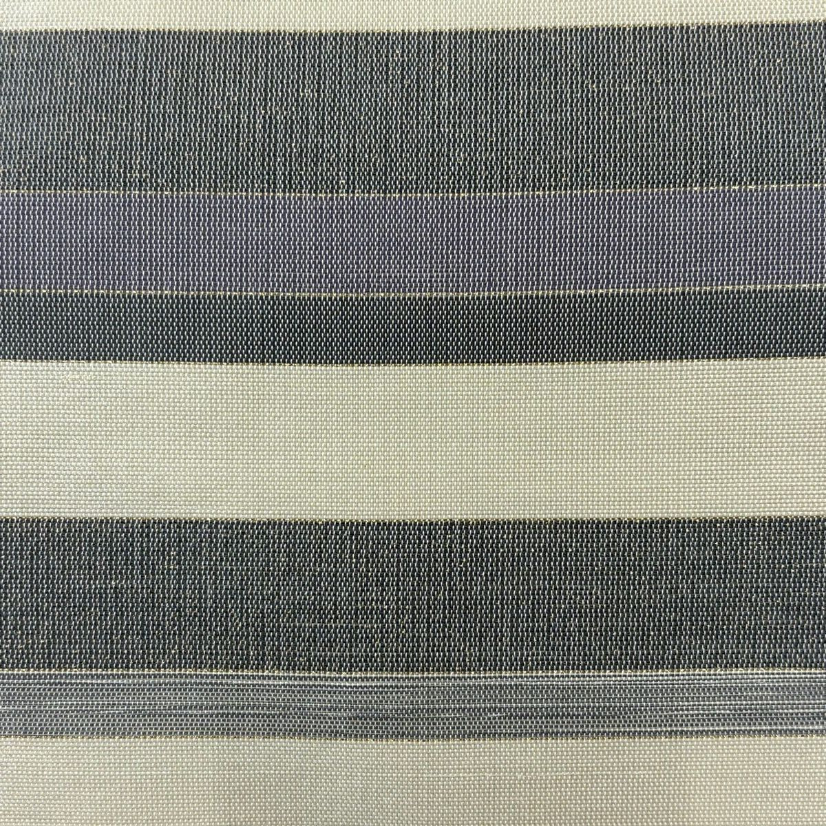 【美品】 袋帶 秀品級 縞 金絲 灰色 大鼓圖案 純蠶絲