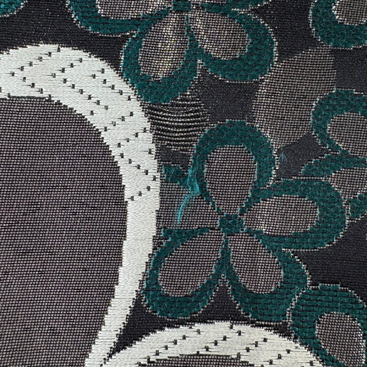 【美品】 袋帶 秀品級 振袖禮服禮服用 櫻花 梅花花 金銀彩 金金箔 銀色 六通 純蠶絲