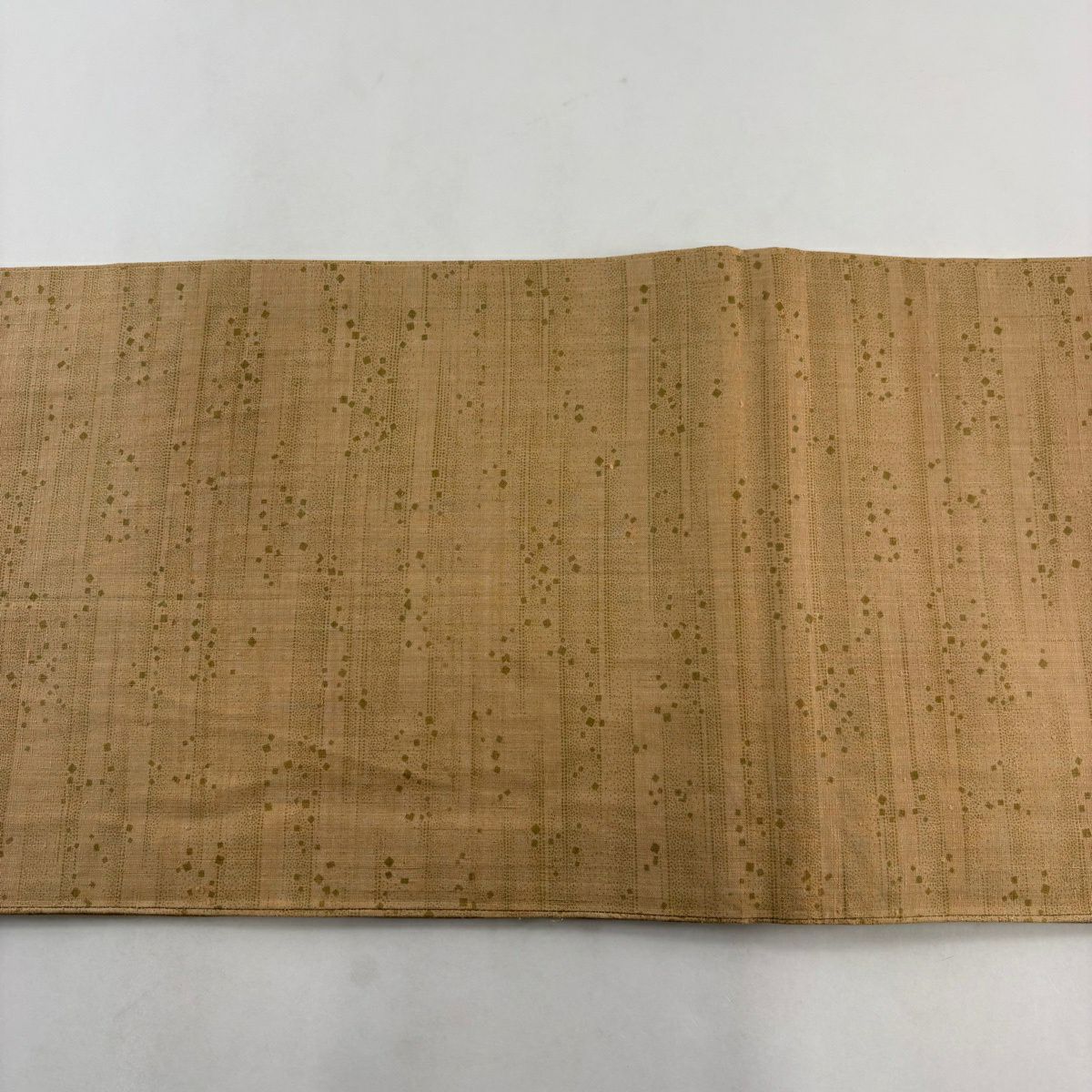 【美品】 袋帶 秀品級 紬織織 草花紋紋 唐草紋刺繡 薄茶 金銀彩 正蠶絲