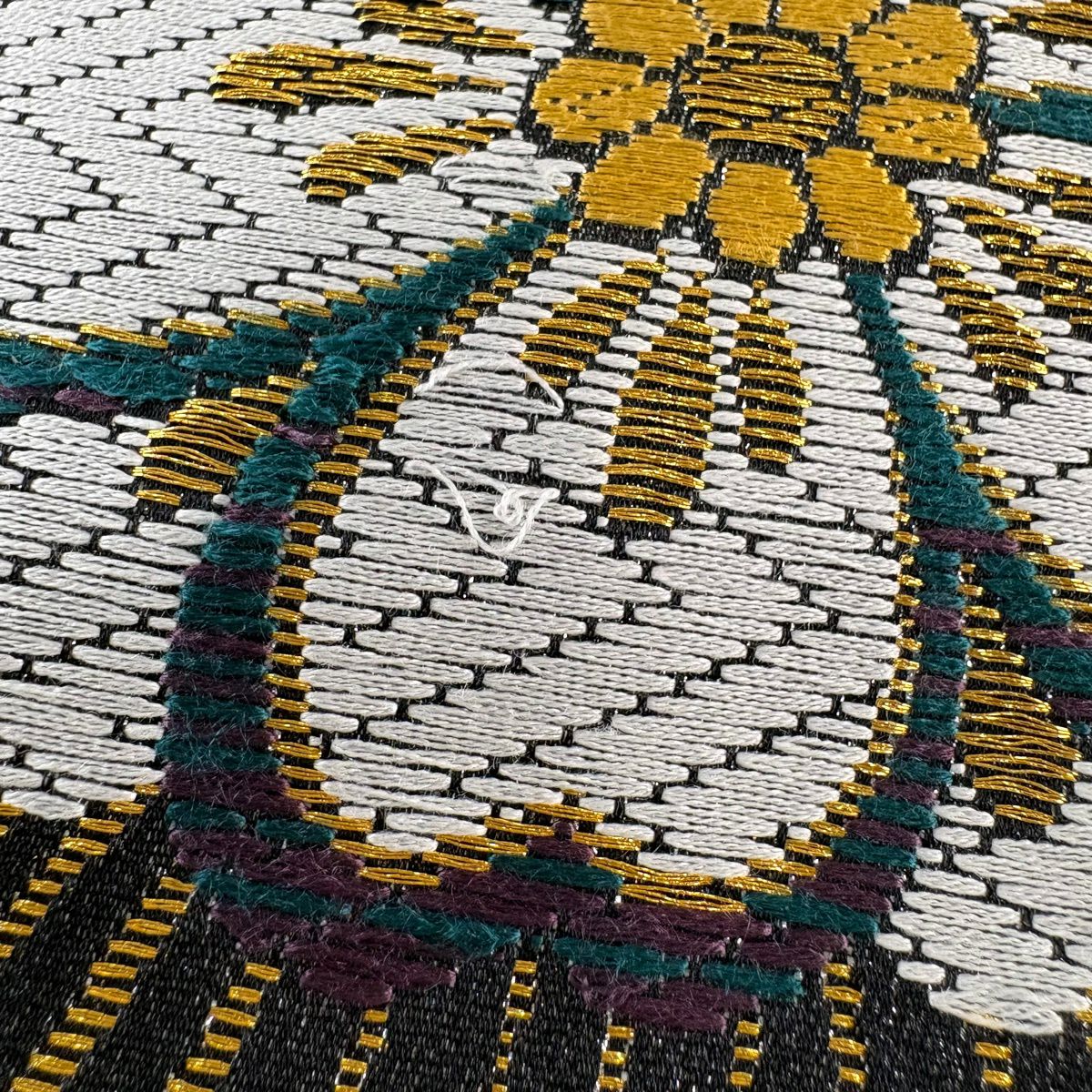 【美品】 袋帶 優品級 櫻花花瓣 金絲 金金箔 黑 六通 純蠶絲