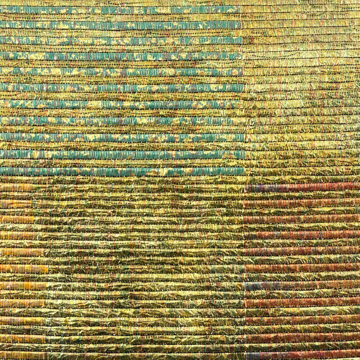 【美品】 袋帶 秀品級 落款あり 變化市松樹 金銀彩 金 六通 純蠶絲