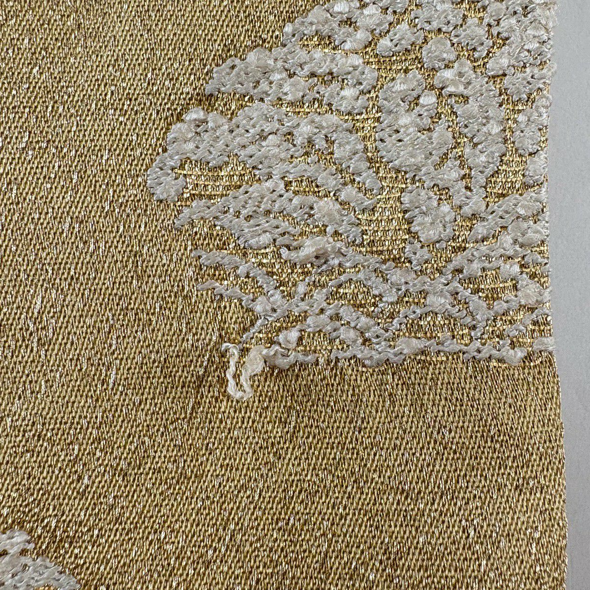 袋帶 秀品級 幾何圖案 金絲 金色 六通 純蠶絲