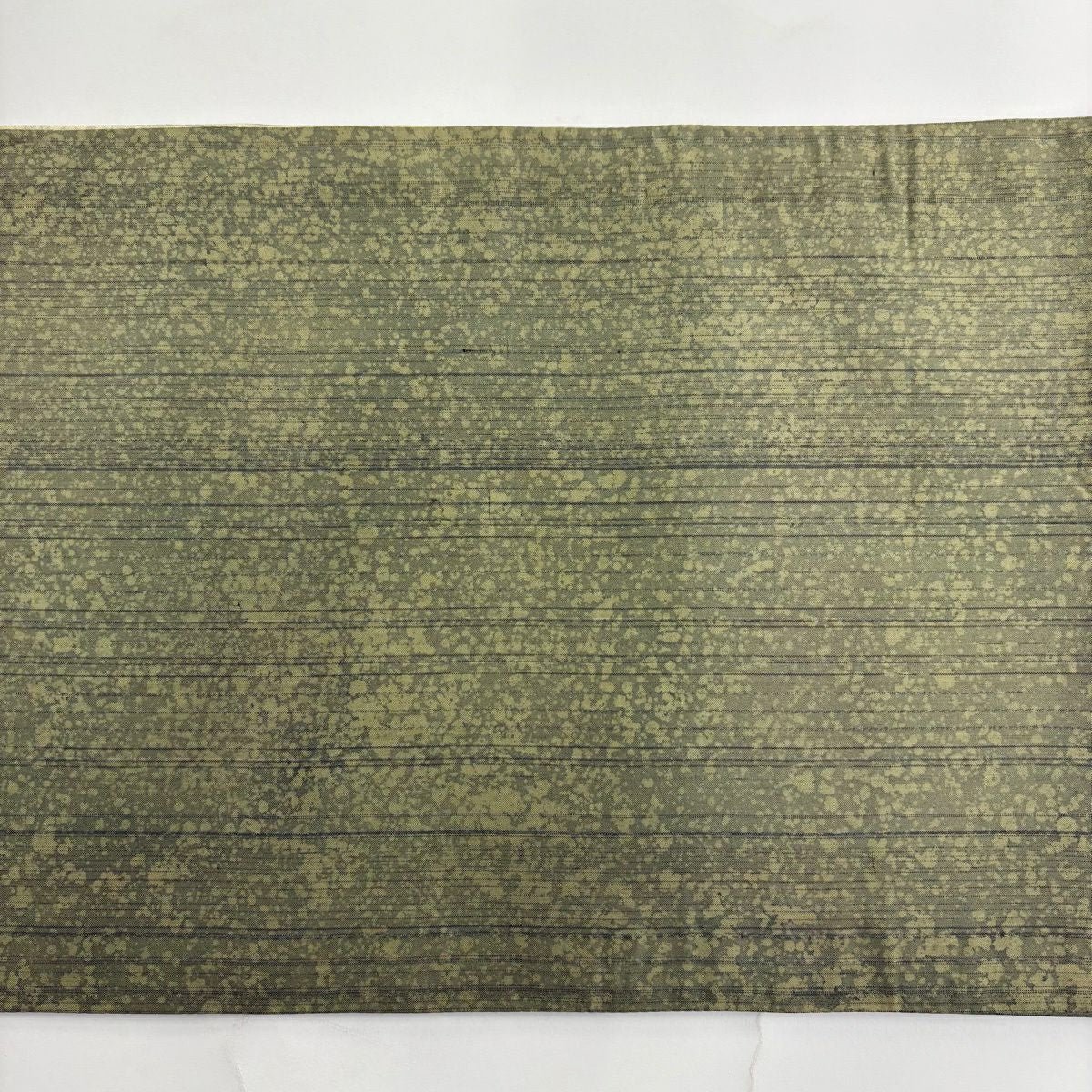 【美品】 袋帶 秀品級 草花紋 金糸 絞染 灰綠 お太鼓柄 純蠶絲