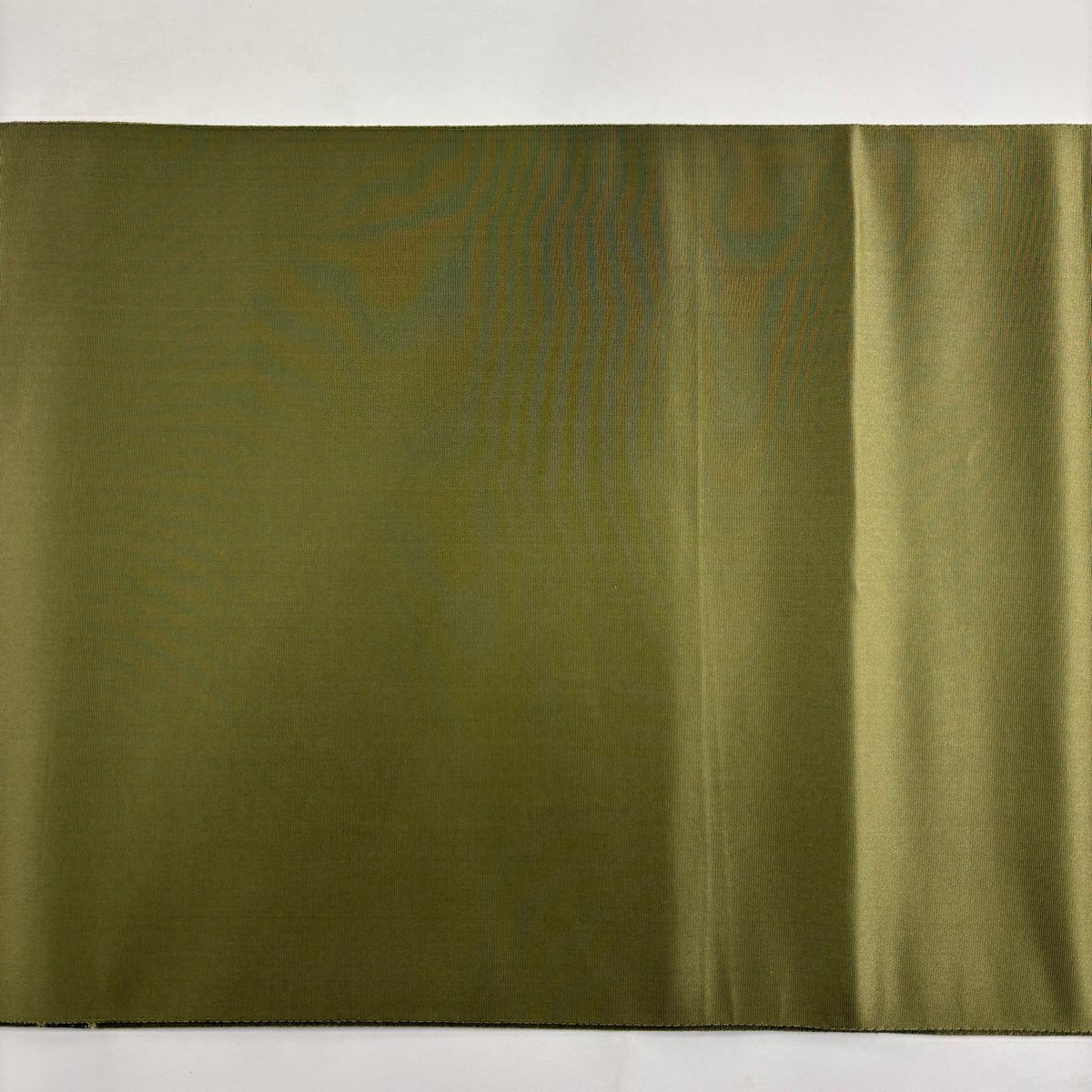 【美品】 袋帶 秀品級 縞花 金金箔 鶯色 大鼓圖案 純蠶絲
