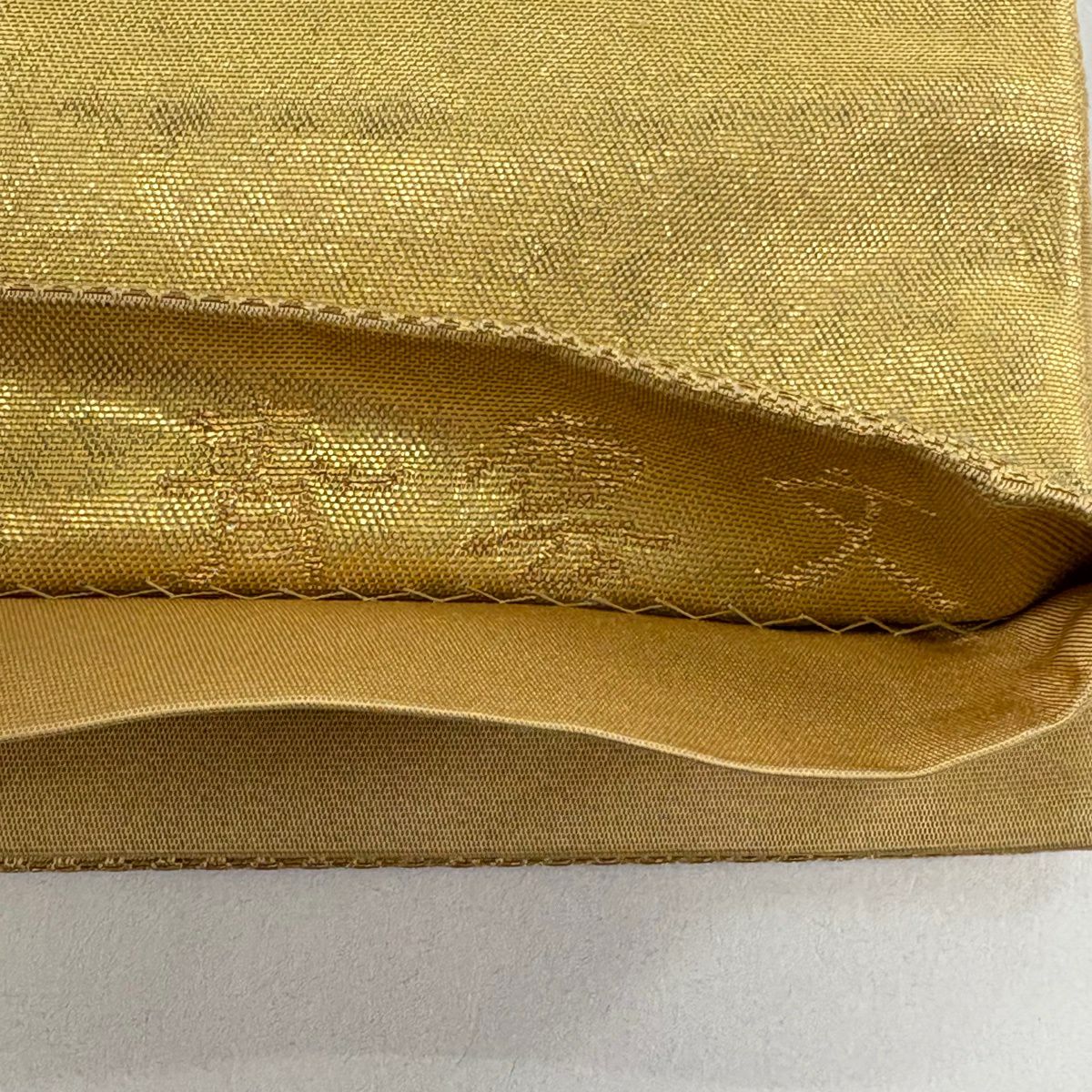 袋帶 秀品級 關西仕立 青雲紋 金絲 金金箔 金色 六通 純蠶絲