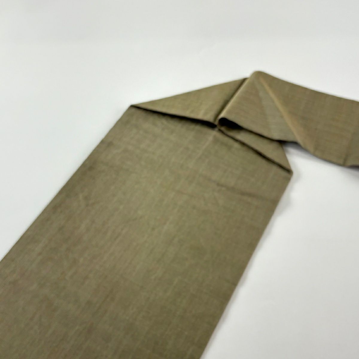 【美品】名古屋帶 秀品級 草花紋 金糸 金金箔 茶綠 純蠶絲