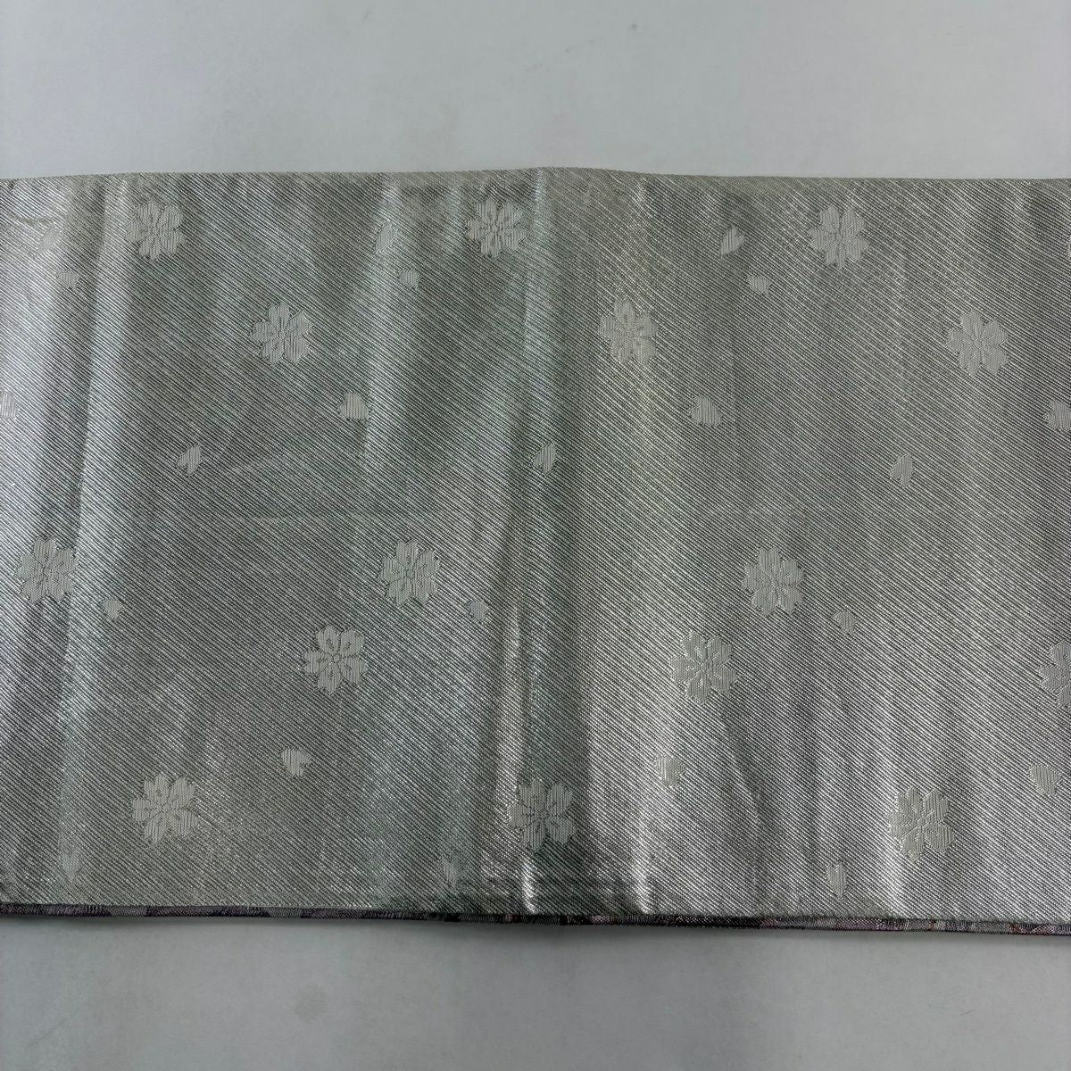 袋帶 秀品級 牡丹 秋草 金銀絲 金金箔 銀 六通 純蠶絲