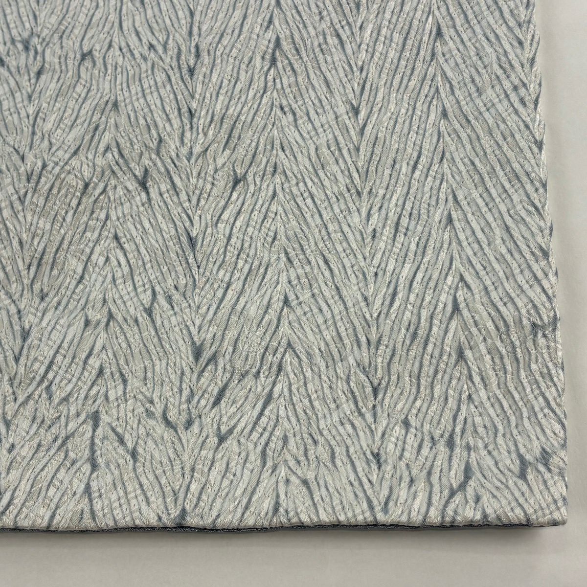 名古屋帶 逸品級 流水 絞染 青灰 純蠶絲