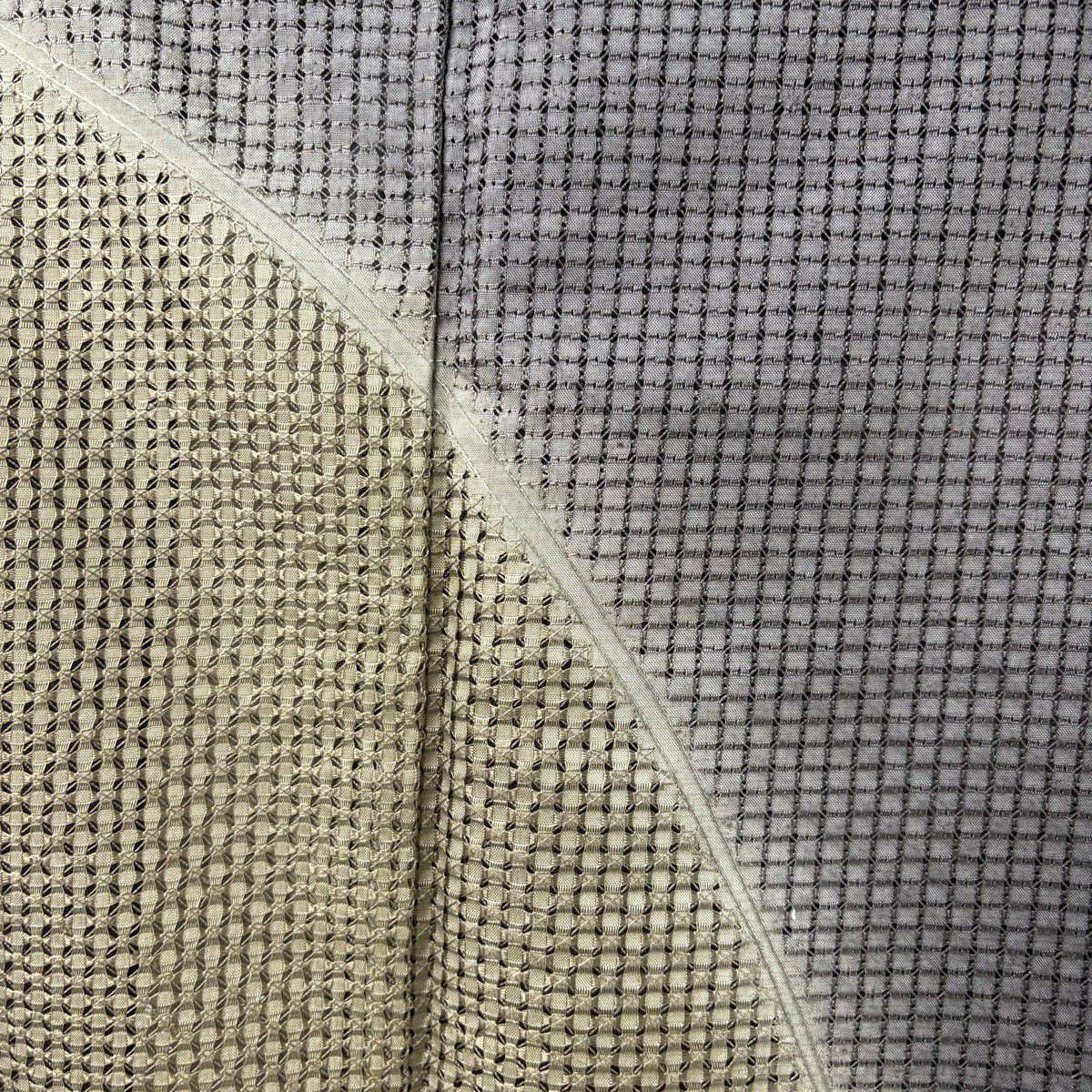 【美品】訪問服 身長155.5cm 袖長66.5cm M 雙層 幾何學 汕頭刺繡 染分 紫 純蠶絲 逸品級