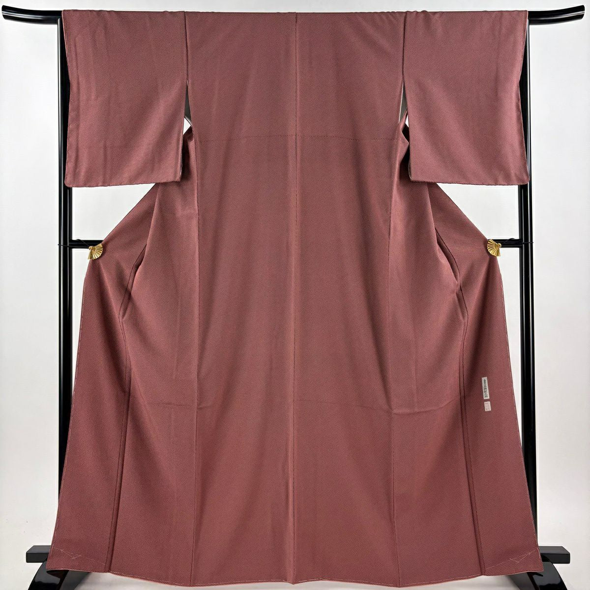 【美品】 小紋 身長164cm 袖長66cm M 雙層 五嶋敏太郎 落款あり 鱗 粉紅 純蠶絲 逸品級