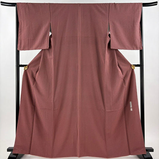 【美品】 小紋 身長164cm 袖長66cm M 雙層 五嶋敏太郎 落款あり 鱗 粉紅 純蠶絲 逸品級