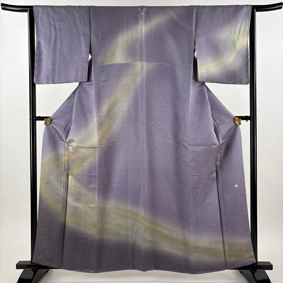 【美品】訪問服 身長160cm 袖長64cm M 雙層 久保田一竹子工房 落款あり 霞暈染 金通し 淡紫 純蠶絲 逸品級 一つ紋