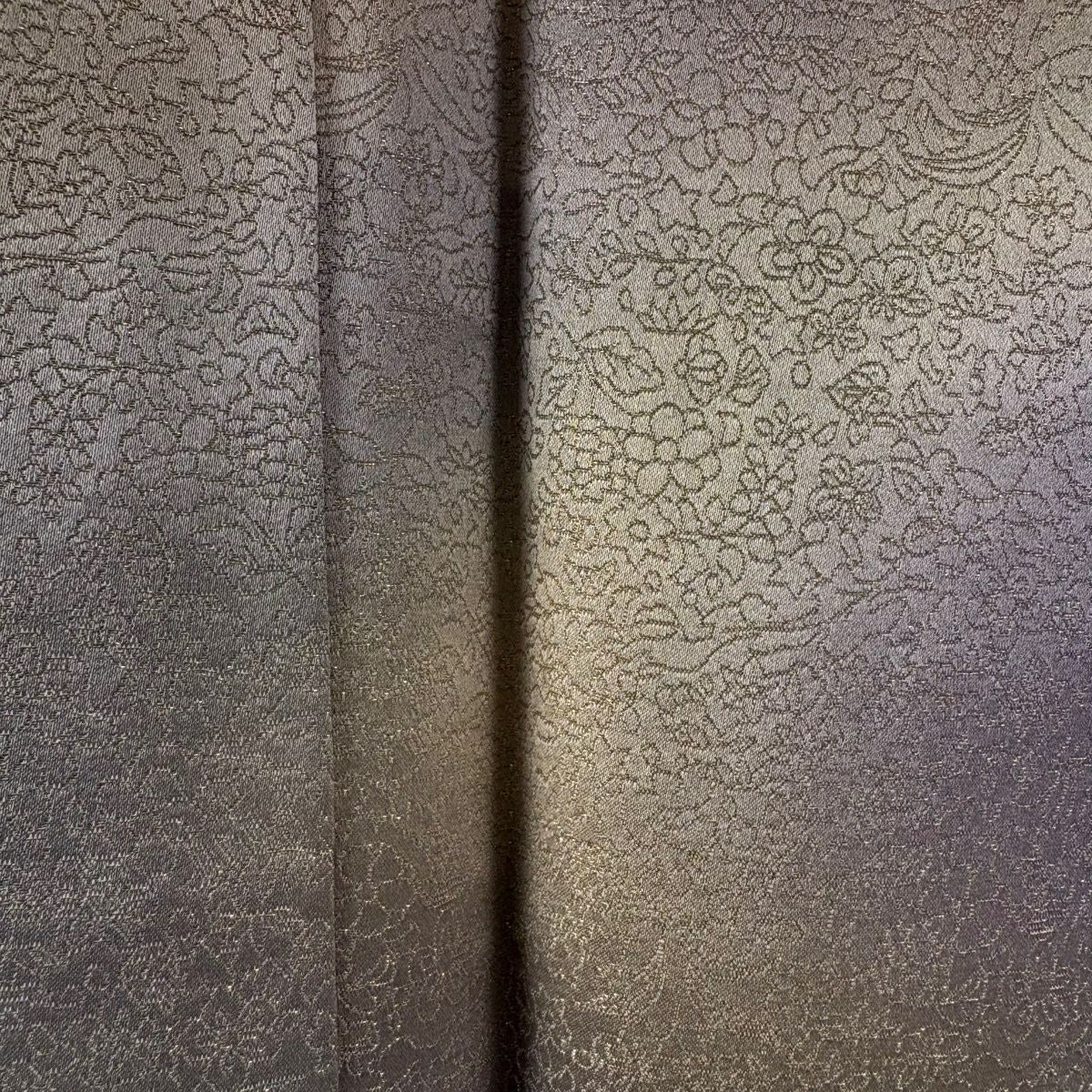 【美品】訪問服 身長160cm 袖長64cm M 雙層 久保田一竹子工房 落款あり 霞暈染 金通し 淡紫 純蠶絲 逸品級 一つ紋