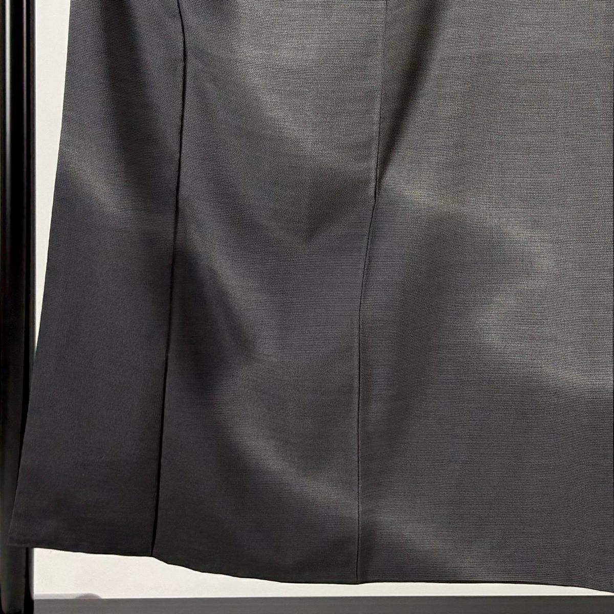 【美品】訪問服 身長155.5cm 袖長63.5cm S 雙層 お召地 雪中的絹 來自山田織 有落款 有證書 霞 黑灰 純蠶絲 逸品級