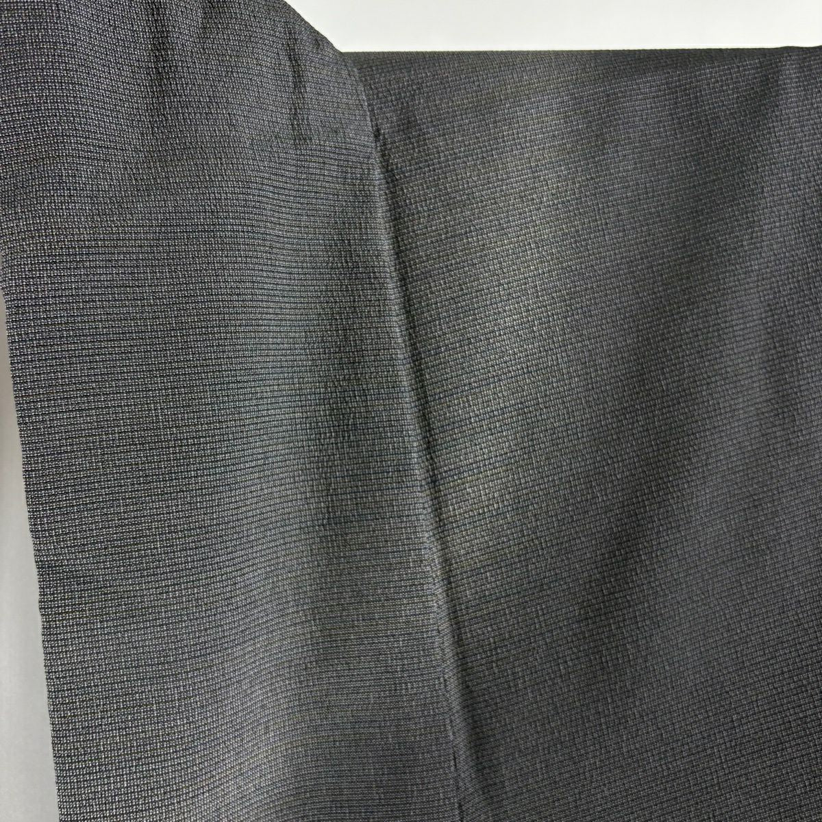 【美品】訪問服 身長155.5cm 袖長63.5cm S 雙層 お召地 雪中的絹 來自山田織 有落款 有證書 霞 黑灰 純蠶絲 逸品級