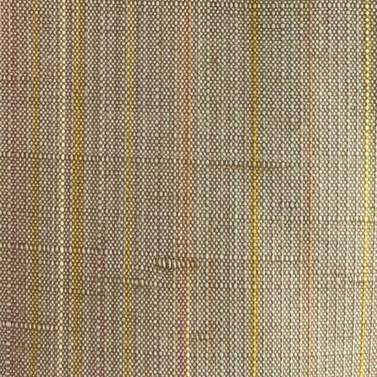 【美品】 紬織 身長155cm 袖長65.5cm M 雙層 縦縞 薄茶 純蠶絲 逸品級