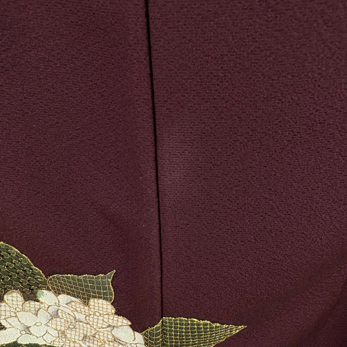 訪問服 身長167.5cm 袖長67.5cm L 雙層 大和 菊花 草花紋 金糸 刺繡 紫 純蠶絲 逸品級