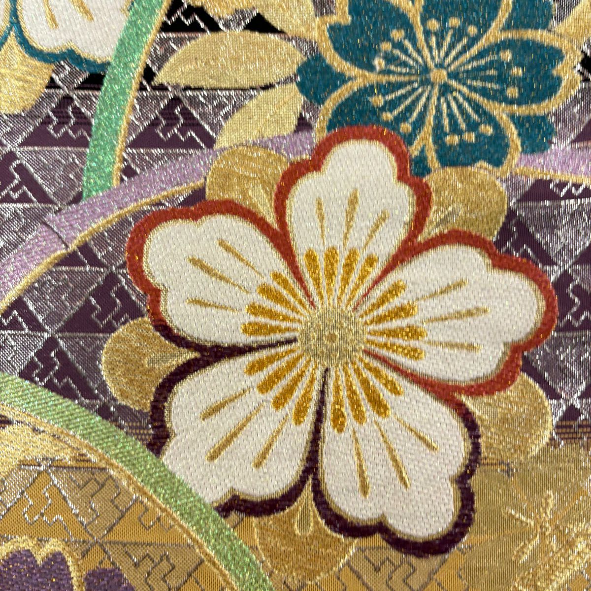 【美品】振袖禮服 身長166.5cm 袖長66.5cm M 雙層 袋帶全套 牡丹 雲紋 金絲 金銀彩 朱 純蠶絲 優品級
