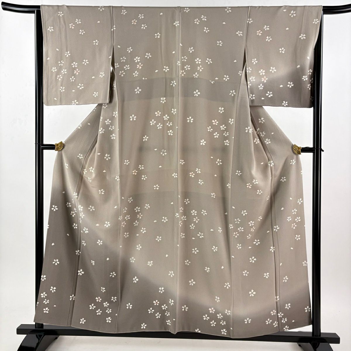 【美品】 付下 身長156cm 袖長64.5cm M 雙層 名古屋帶套裝櫻花 櫻花花瓣 漸層 淺紅 純蠶絲 優品級