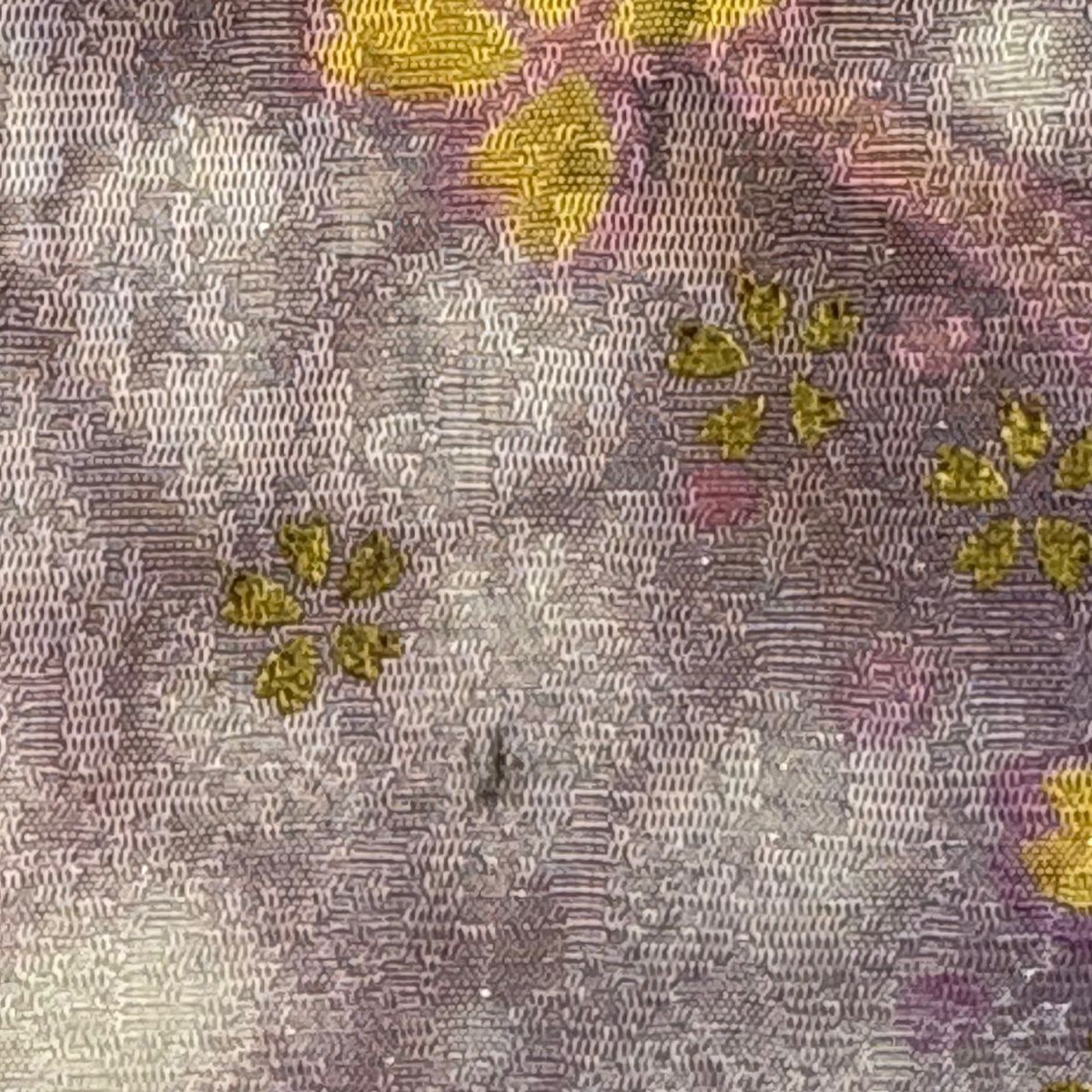 【美品】振袖禮服 身長162.5cm 袖長69.5cm L 雙層 櫻花 金銀彩 紫 純蠶絲 逸品級