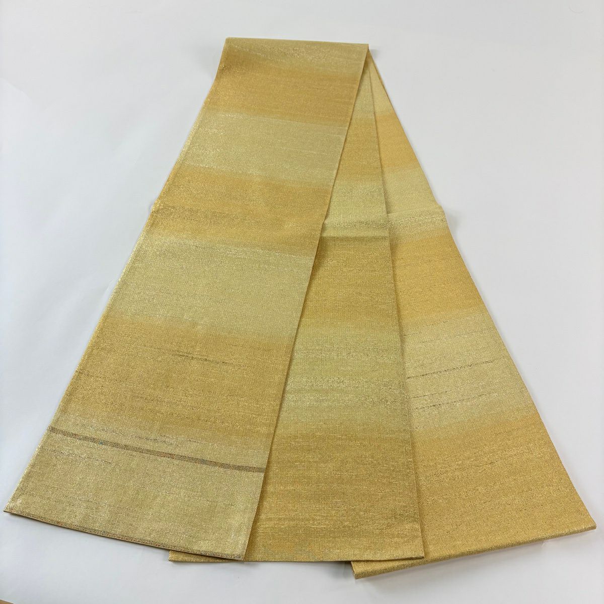 【美品】 袋帶 逸品級 桝屋高尾 有落款 關西仕立 零金綴錦 段霞紋 金金箔 金色 全通 純蠶絲