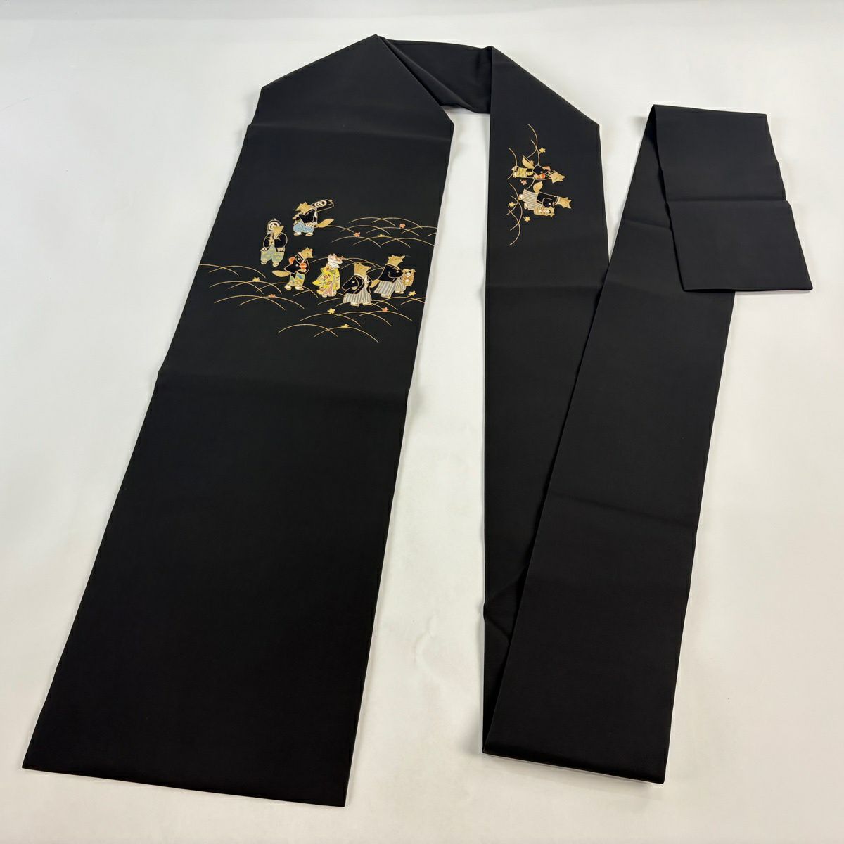 名古屋帶 逸品級 狐狸的嫁妝 墨色 純蠶絲