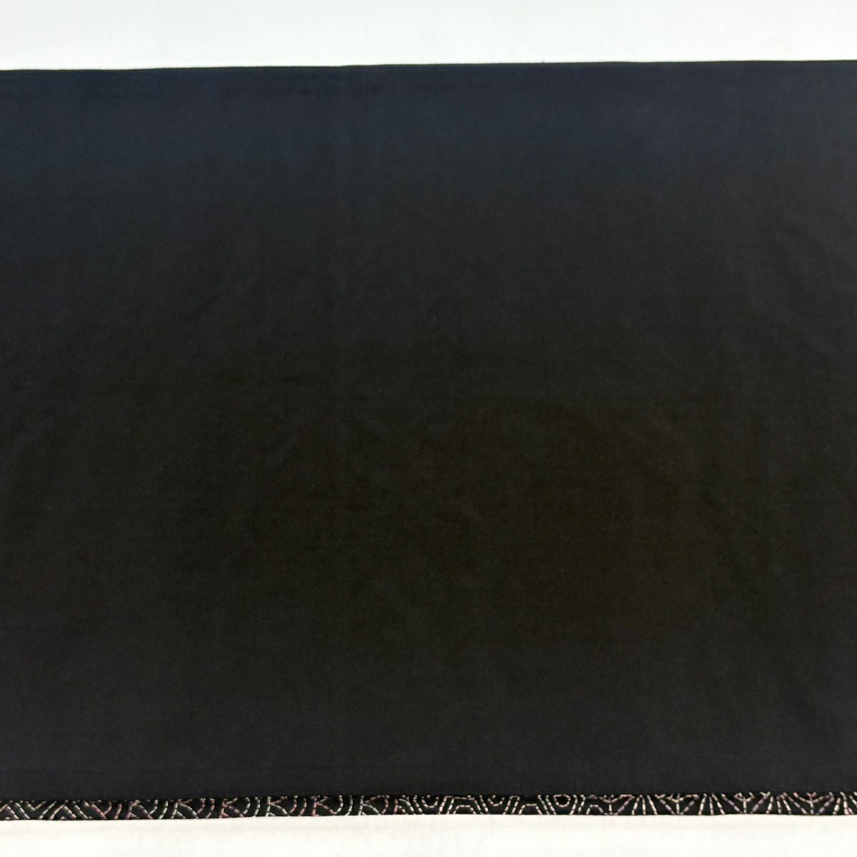 【美品】 袋帶 逸品級 ますいわ屋 紬織織 扇子面 有職紋樣 刺繡 墨 黑色 お太鼓柄 純蠶絲