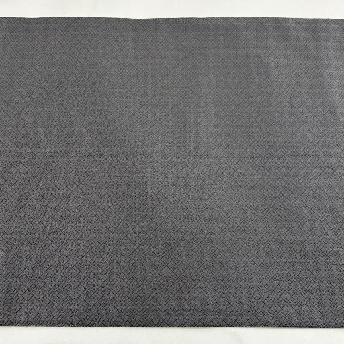 【美品】 袋帶 逸品級 三眠蠶絲 象 七寶紋 金銀彩 灰 深藍柄 純蠶絲