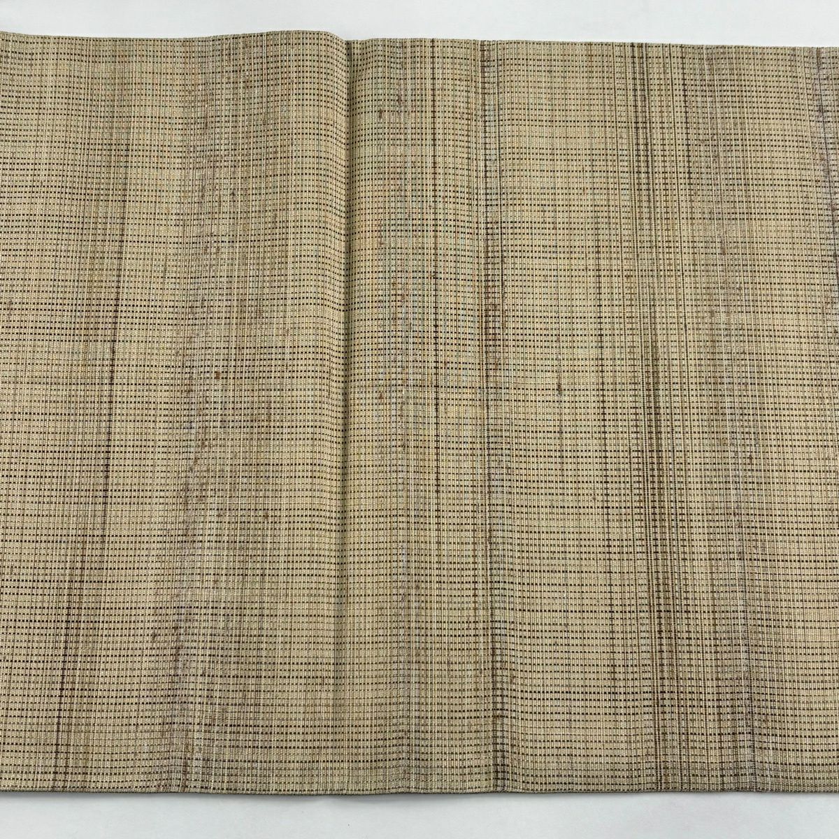 【美品】 袋帶 逸品級 大和 幾何學 茶綠 素材：純蠶絲