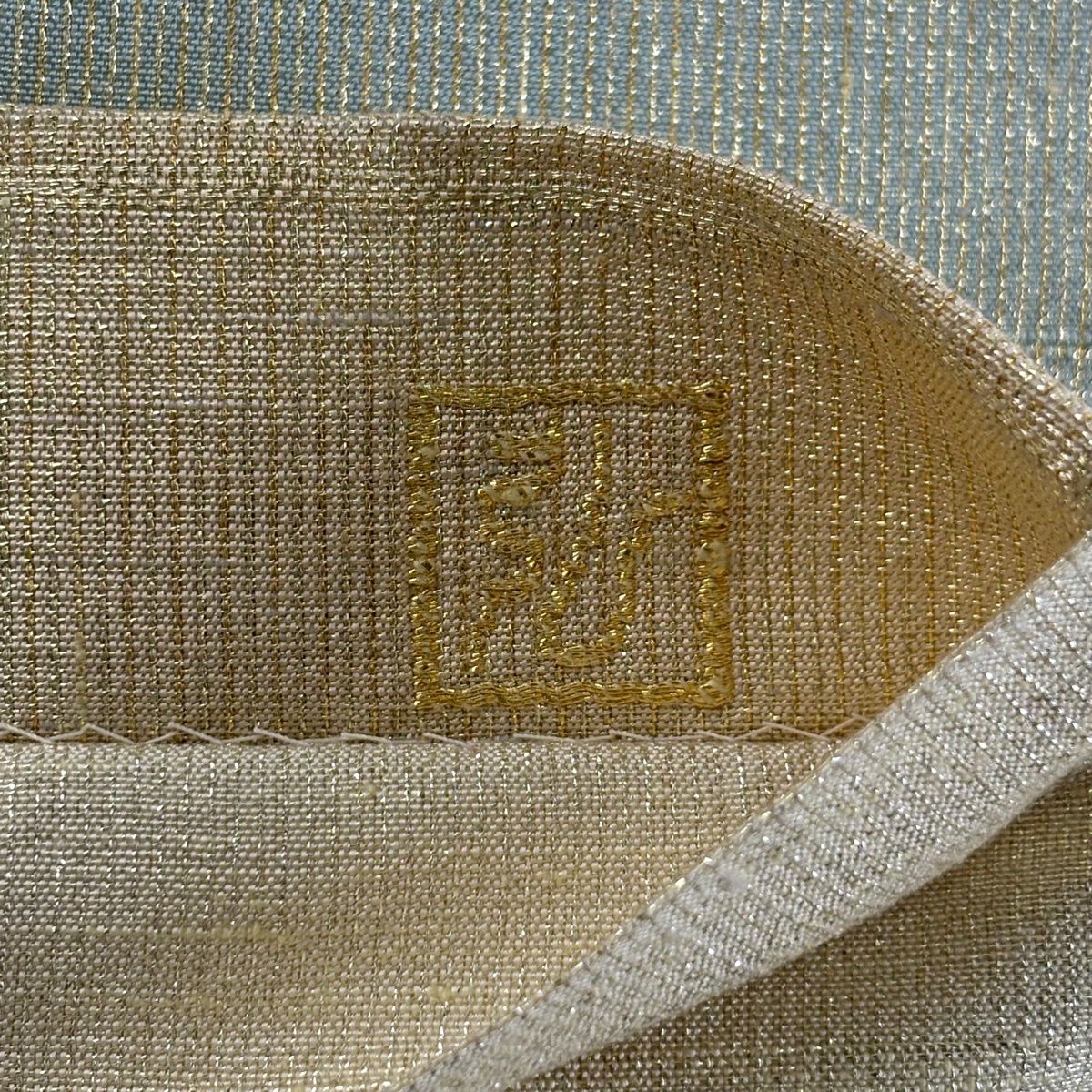 【美品】 袋帶 逸品級 桝屋高尾 有落款 有證紙 段霞紋 金絲 淺黃 全通 純蠶絲
