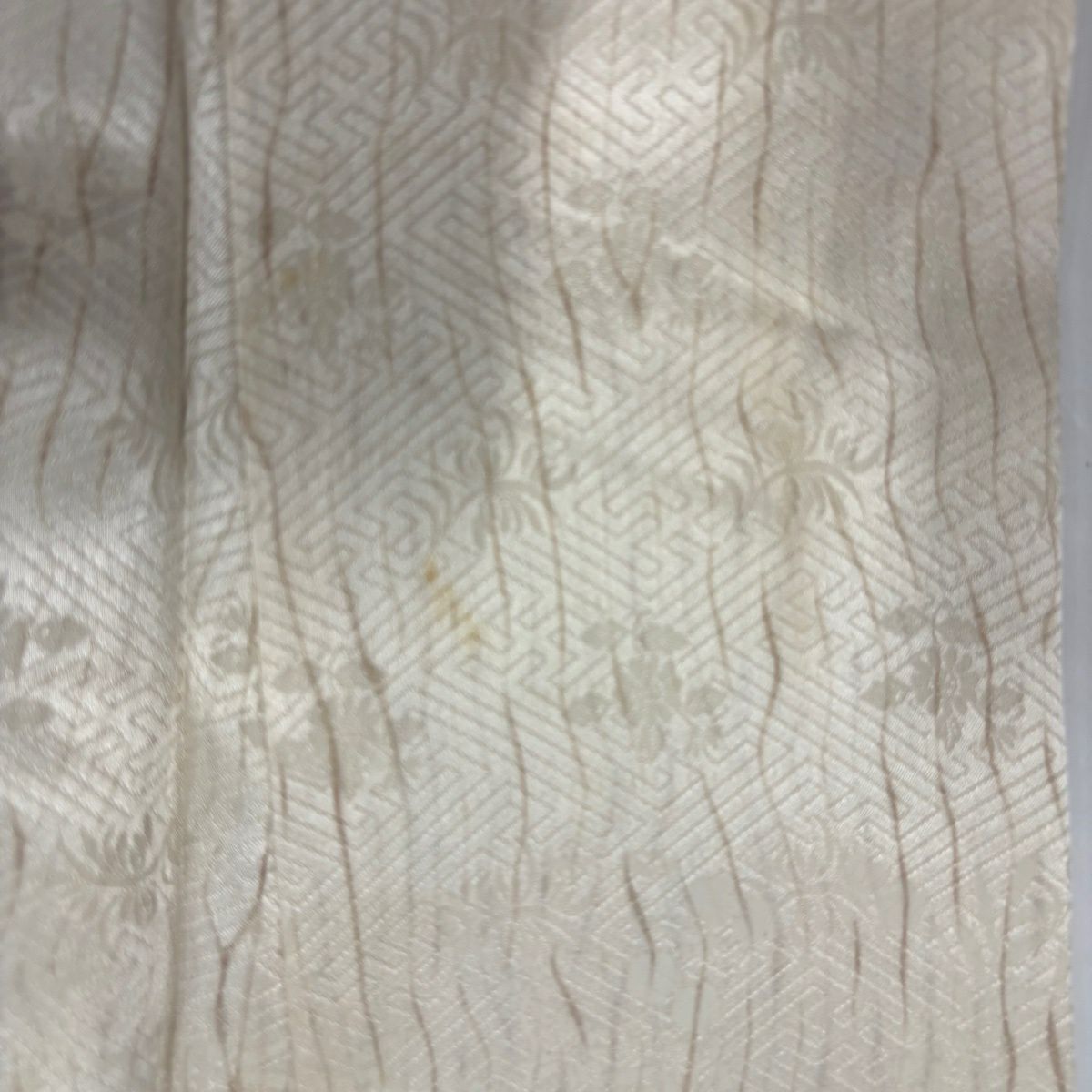 訪問服 身長159cm 袖長65cm M 雙層 枝梅花 櫻花 金銀彩 米色 純蠶絲 優品級