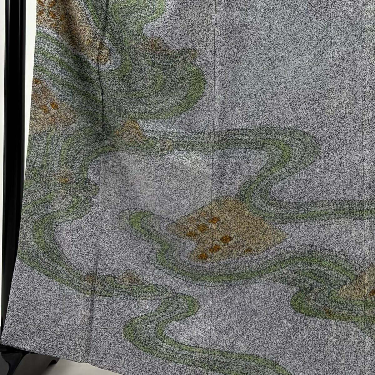 訪問服 身長164cm 袖長66.5cm M 雙層 流水 七寶 灰 純蠶絲 秀品級