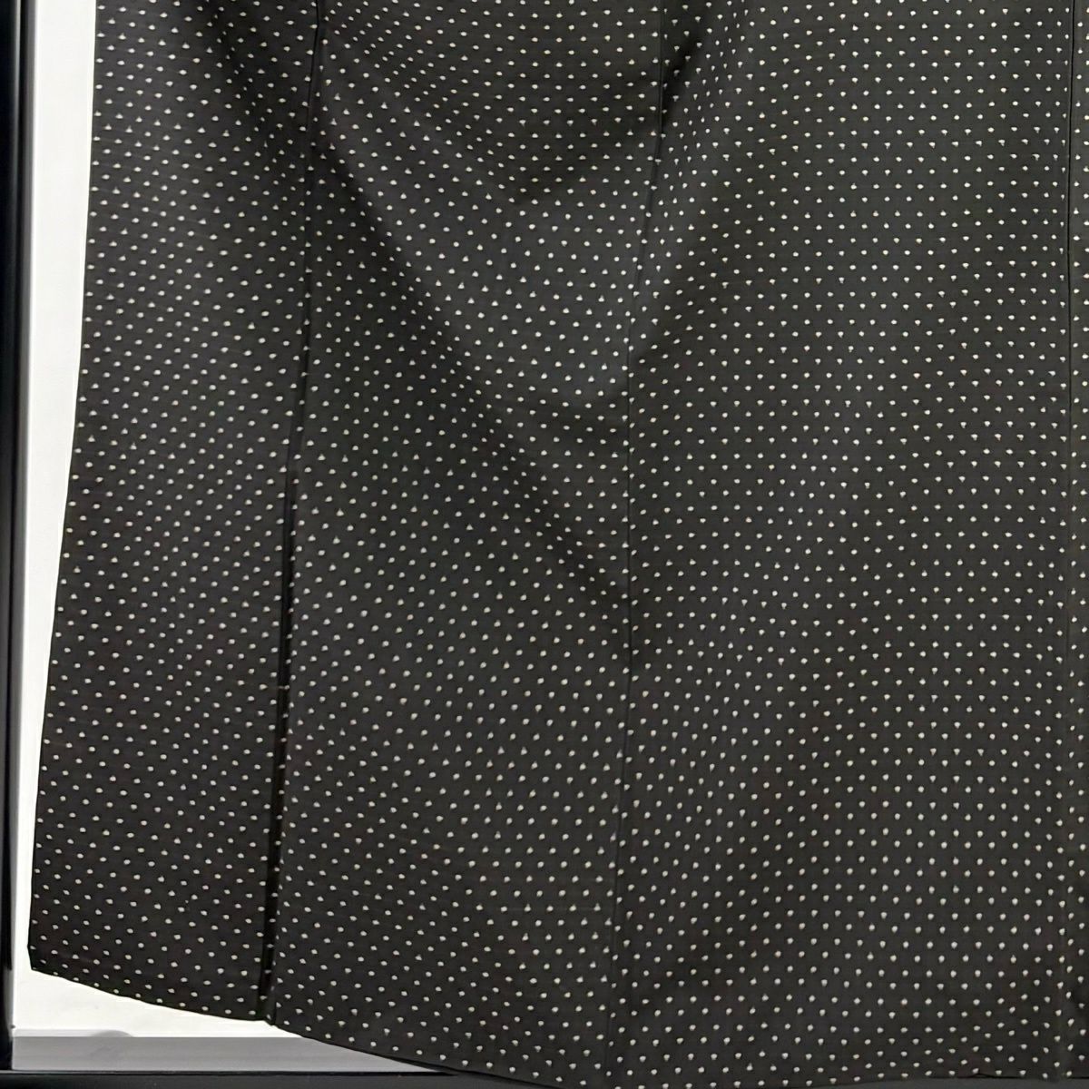 【美品】 紬織 身長159cm 袖長62cm S 雙層 幾何學圖案 墨色 純蠶絲 秀品級