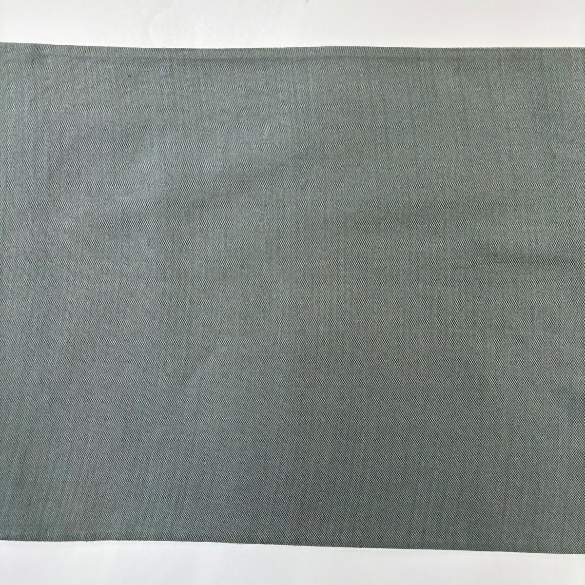 【美品】 袋帶 名古屋帶 秀品級 條紋 幾何圖案 灰綠 純蠶絲