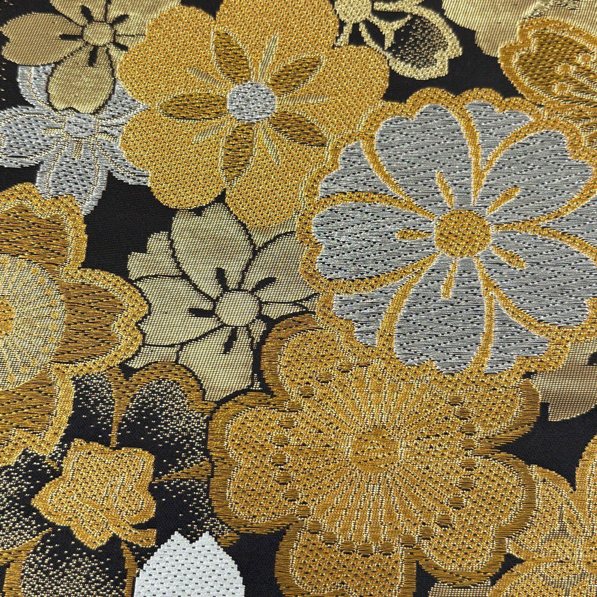 【美品】 袋帶 秀品級 振袖禮服禮服用 櫻花 金銀彩 金金箔 金色 六通 純蠶絲