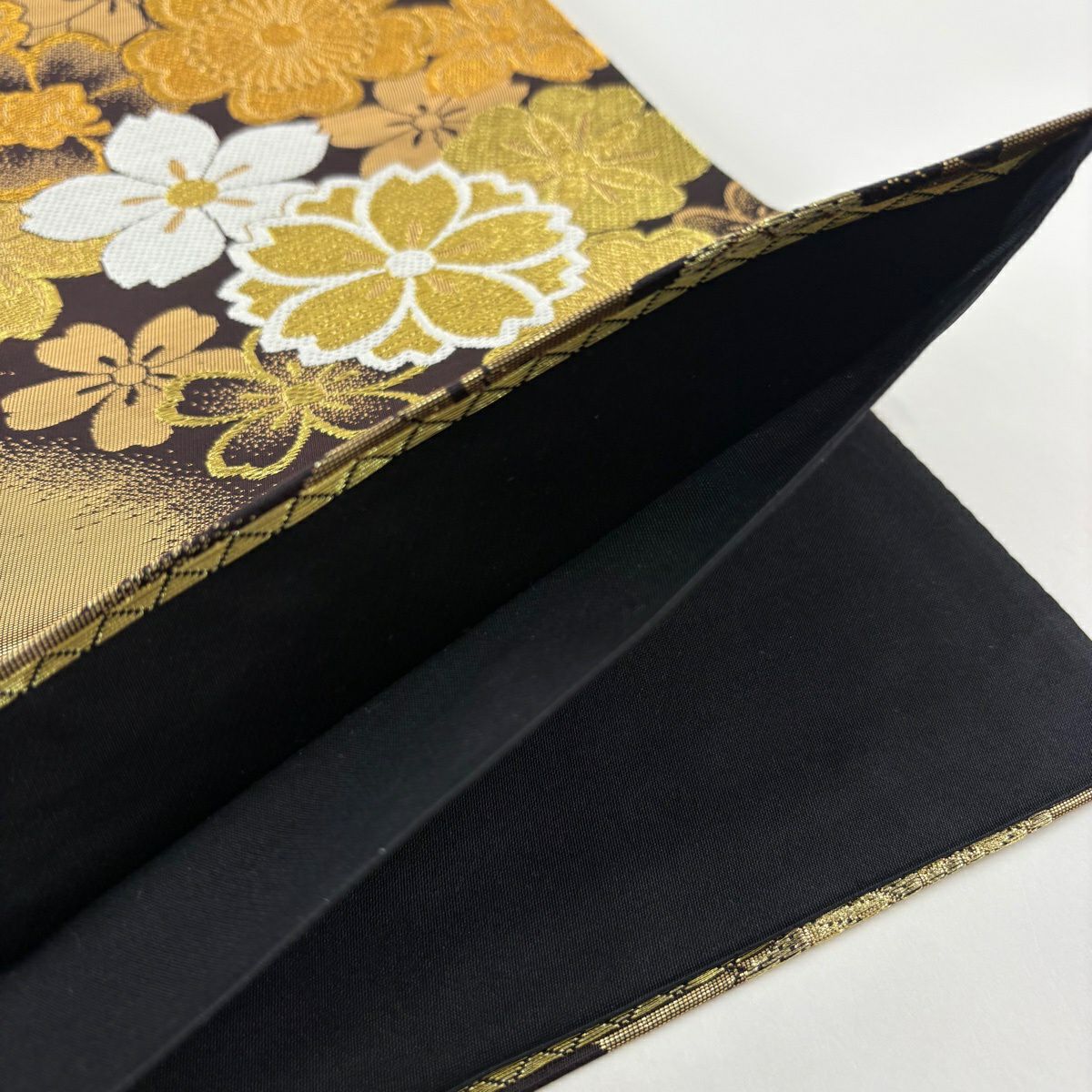 【美品】 袋帶 秀品級 振袖禮服禮服用 櫻花 金銀彩 金金箔 金色 六通 純蠶絲