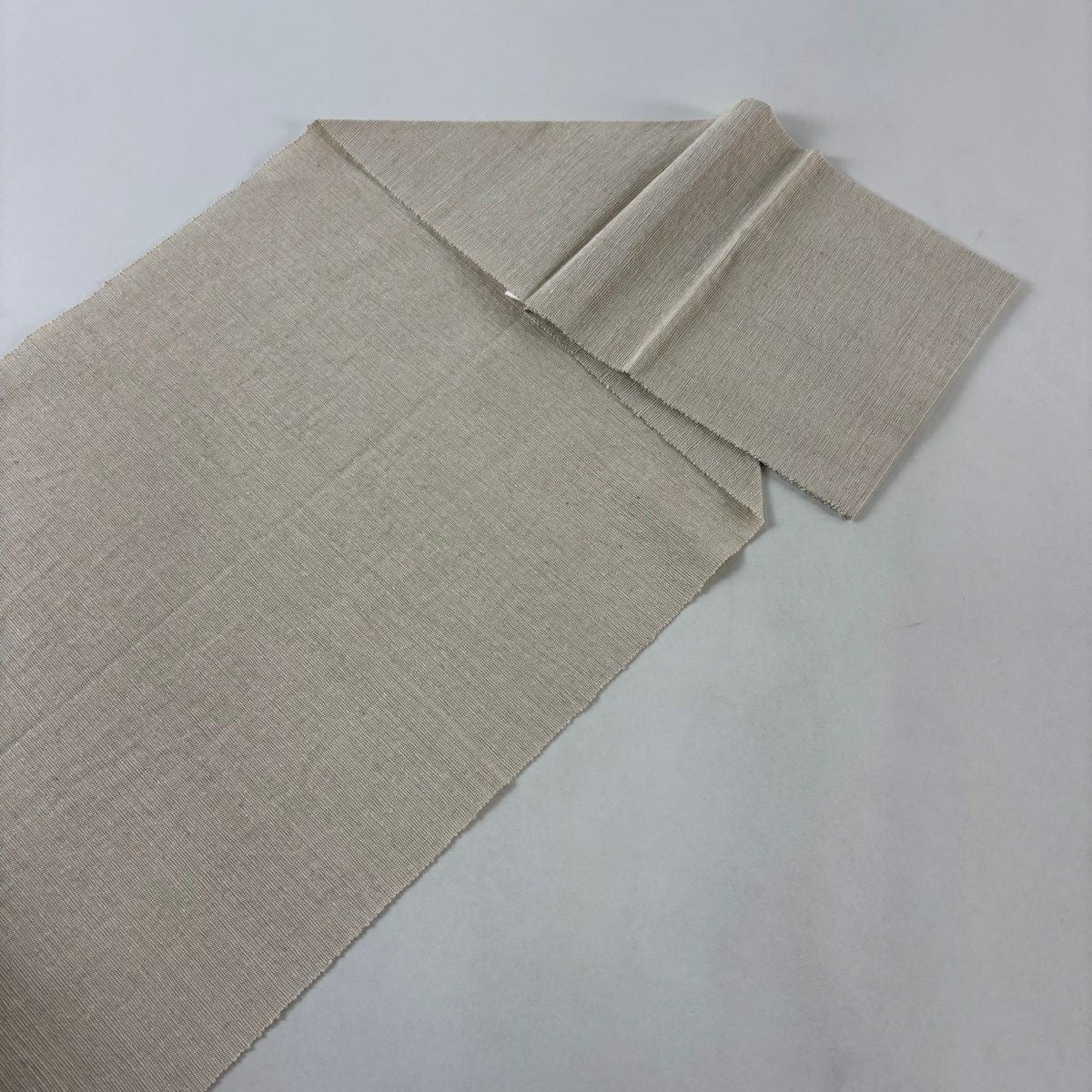 名古屋帶 秀品級 八寸名古屋帶 松樹葉仕立 細鈴屋 幾何學圖案 米色 純蠶絲
