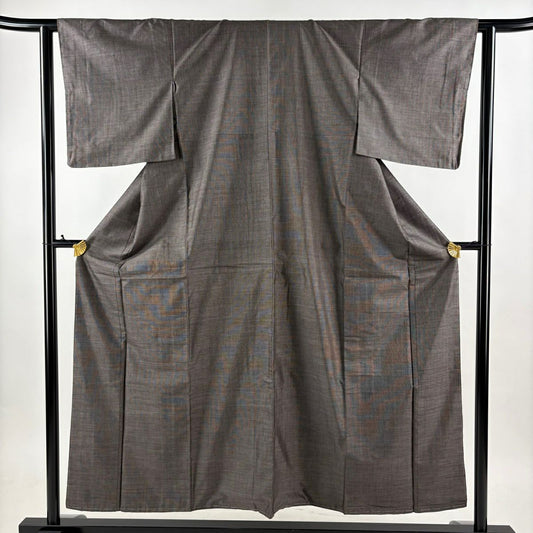 【美品】 大島紬織 身長153cm 袖長62cm S 雙層 純泥染 證書齊全 焦茶 金銀彩 正蠶絲 名品級