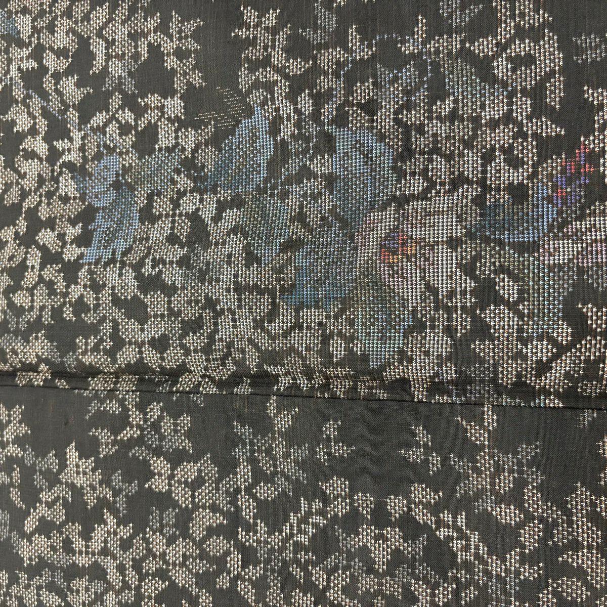 【美品】 大島紬織 身長162.5cm 袖長64cm M 雙層 證書附帶 草花紋紋 純泥染 焦茶 正蠶絲 名品級