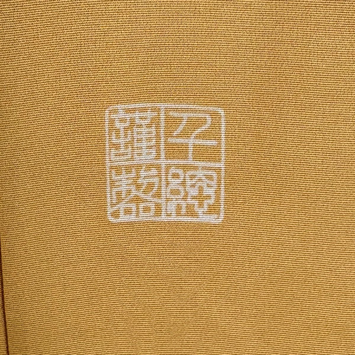 留袖禮服禮服 身長161cm 袖長64cm M 雙層 千總 落款あり 寶盡くし 荷車 金絲刺繡 淺橙色 純蠶絲 逸品級 三つ紋