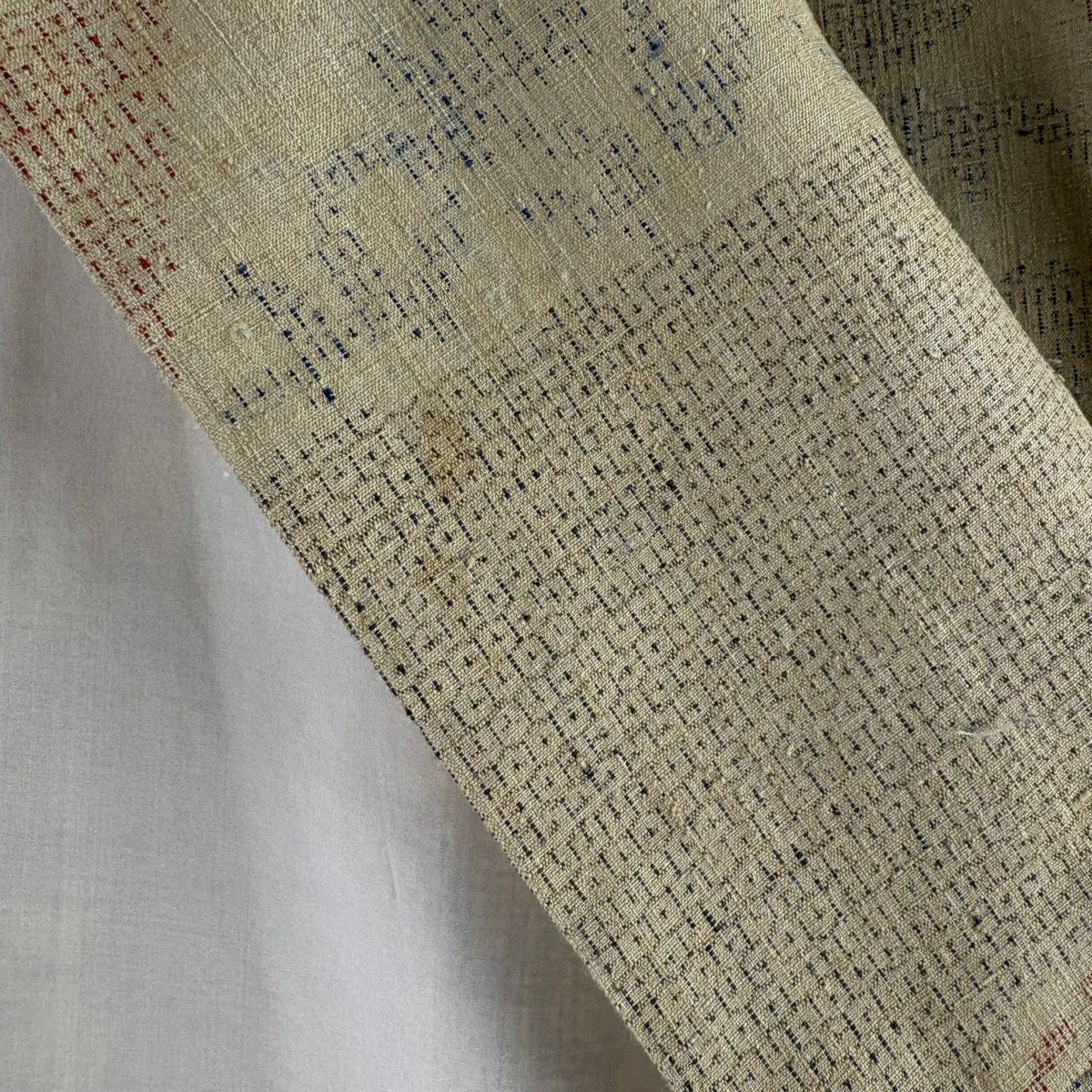 結城織 身長165.5cm 袖長65cm M 雙層 本場結城織 證書附上 菱 松樹 薄黃土 純蠶絲 逸品級