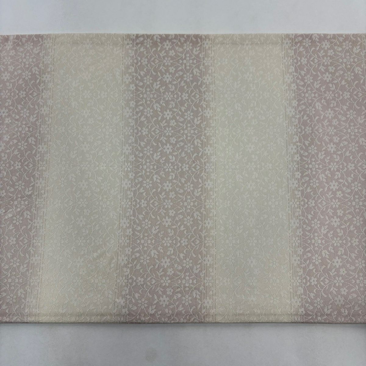 【美品】 袋帶 名品級 花唐草紋 段紋 金絲 金金箔 奶油 六通 純蠶絲