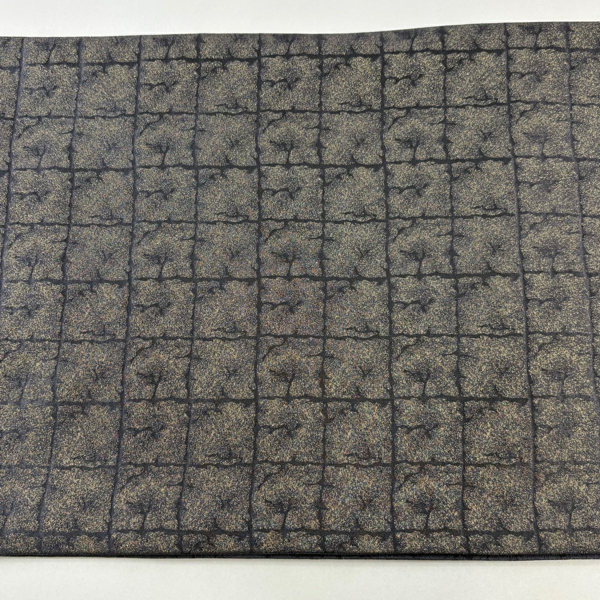 【美品】 袋帶 名品級 辻花染 葉紋 金通染 灰紫 お太鼓紋 純蠶絲