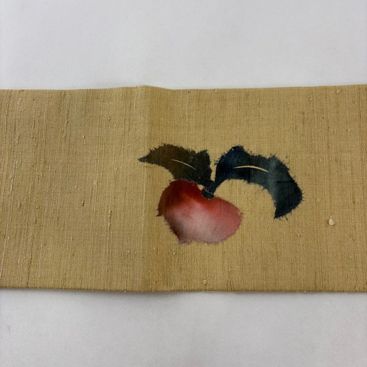 【美品】 名古屋帶 名品級 辻村ジュサブロー 紬織織 蕪 淺米色 純蠶絲